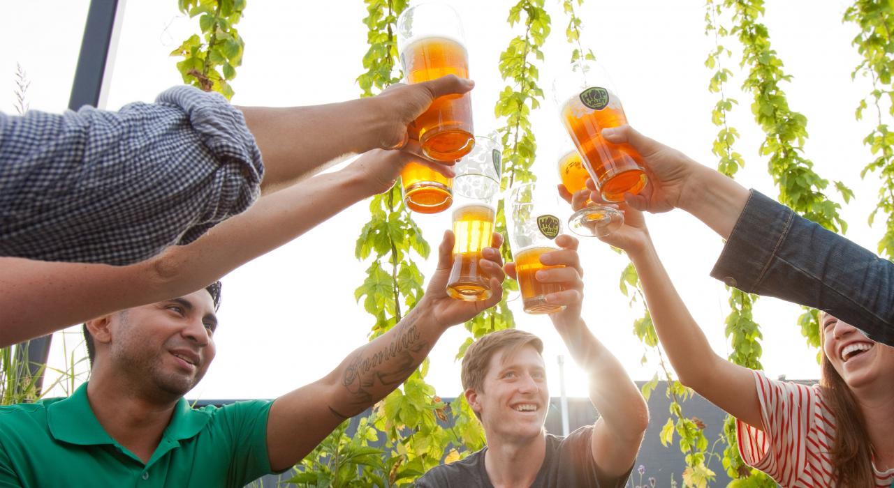 举杯共饮 Hop Valley 酿酒公司的美酒