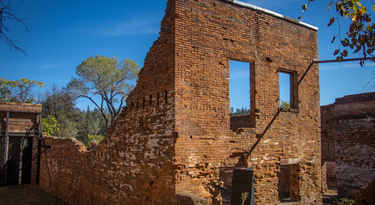 Ruins of old Shasta City in Shasta State Historic Park