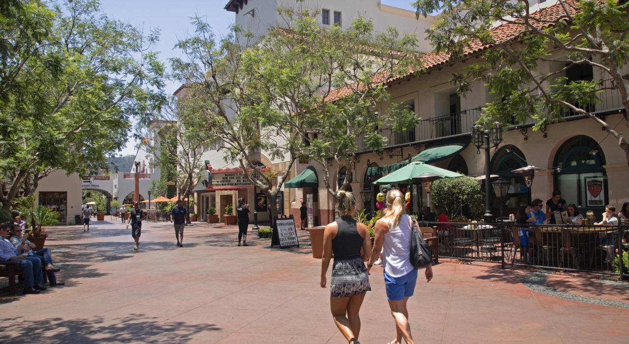 Shopping and strolling downtown at the Historic State Street Plaza