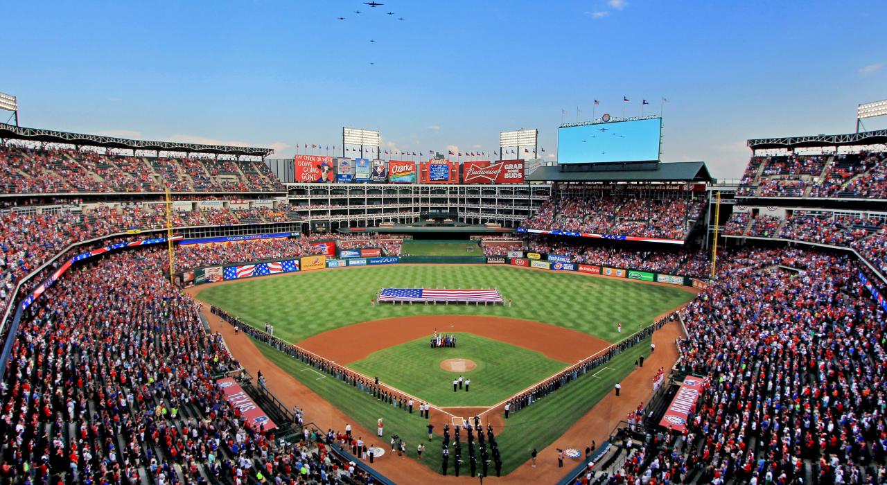 A packed house at Globe Life Park, home of the Texas Rangers