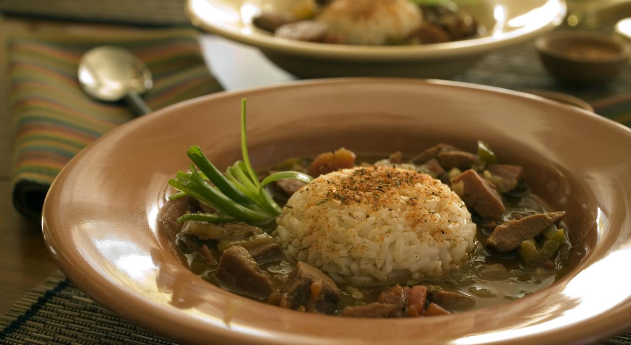 Duck sausage gumbo at one of Augusta's many fine restaurants