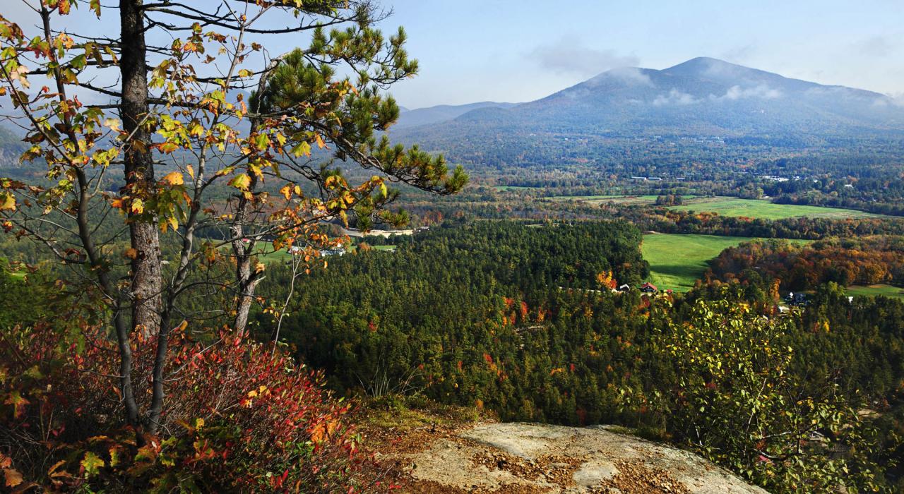 Mountain and valley views in autumn