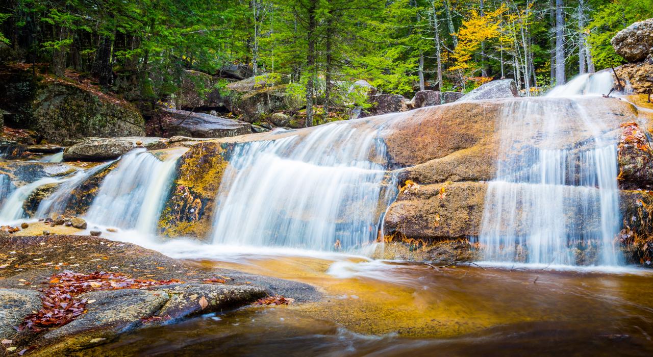 Diana’s Bath waterfalls along Lucy Brook, fed by the Big Attitash Mountain