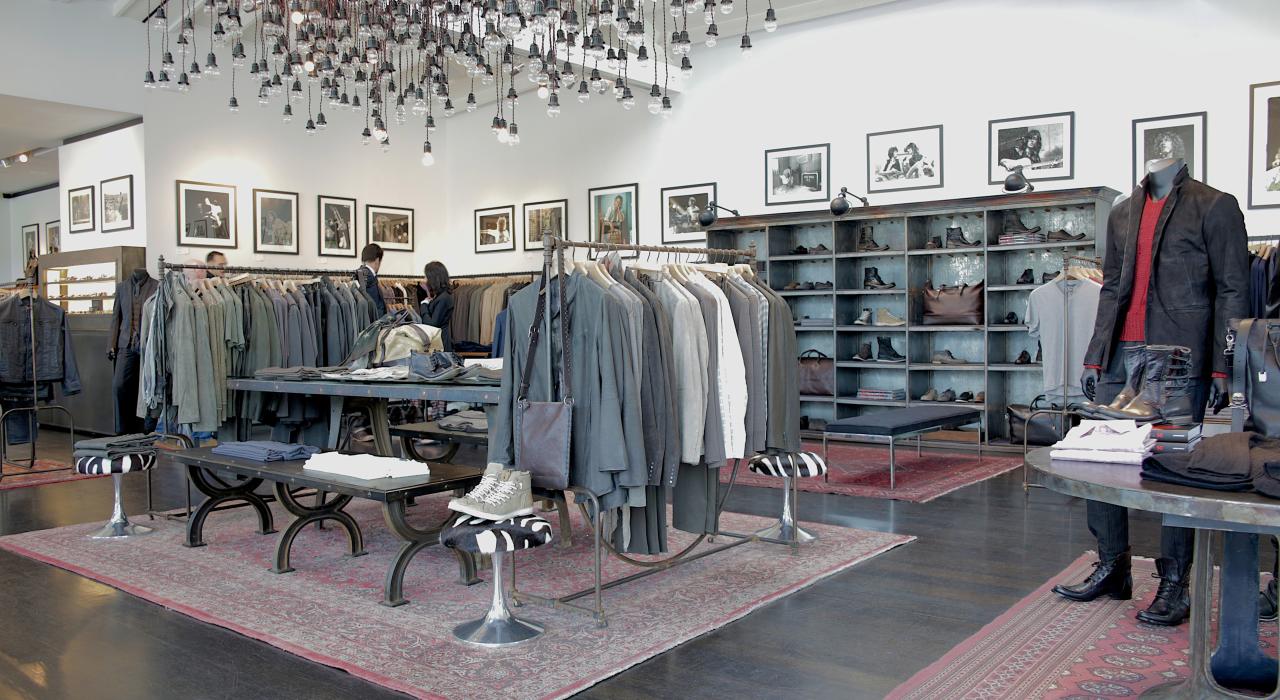 Luxury menswear at the John Varvatos store in West Hollywood