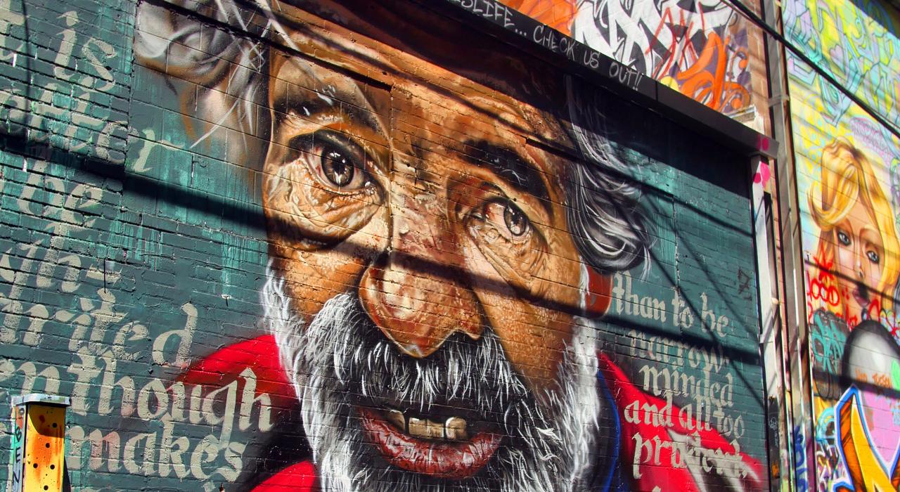 拉皮德城市区的一幅彩色壁画