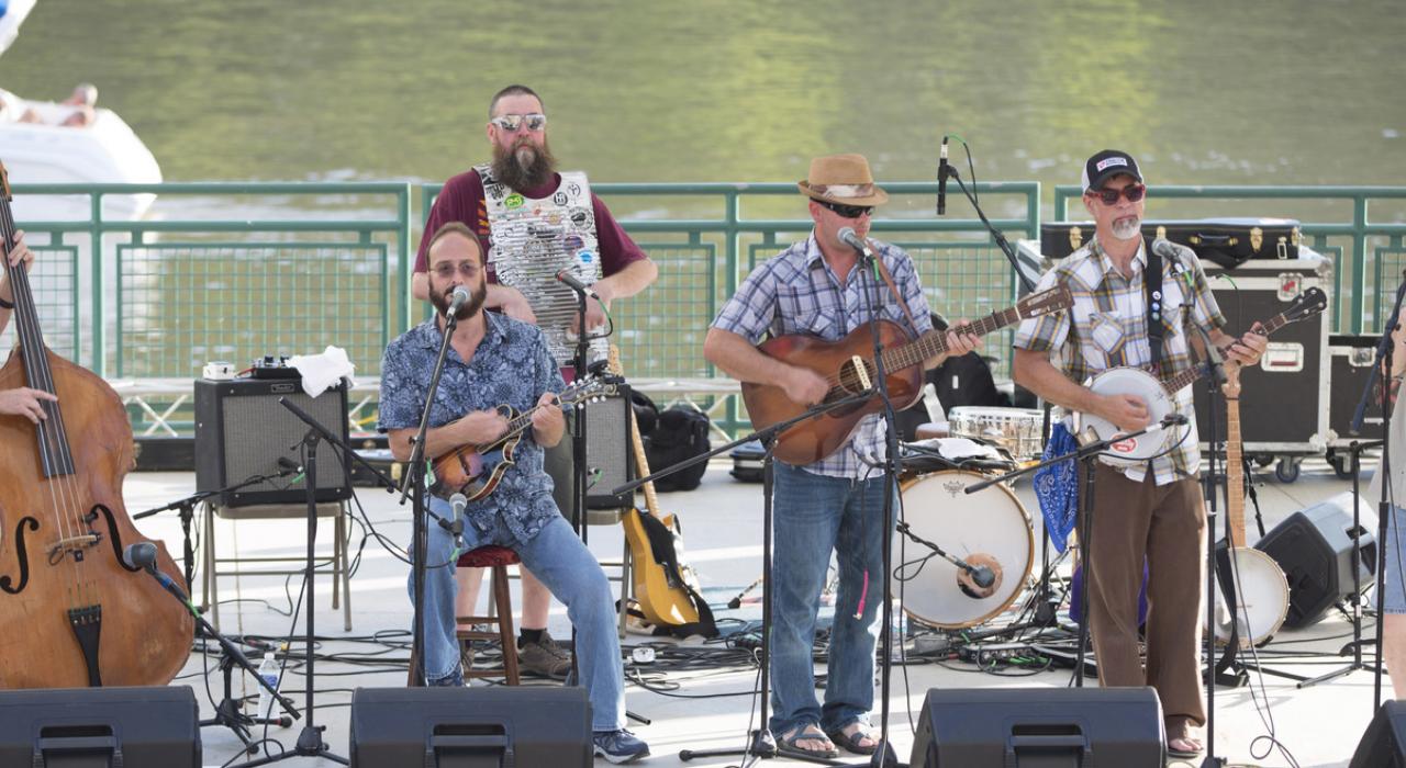 A local band performing at Live on the Levee in Charleston, West Virginia