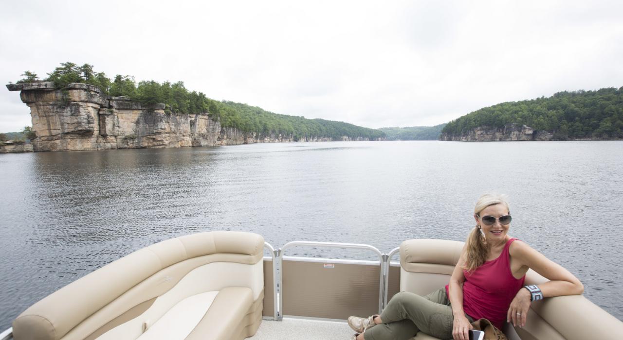 Enjoying a boat trip on Summersville Lake in West Virginia