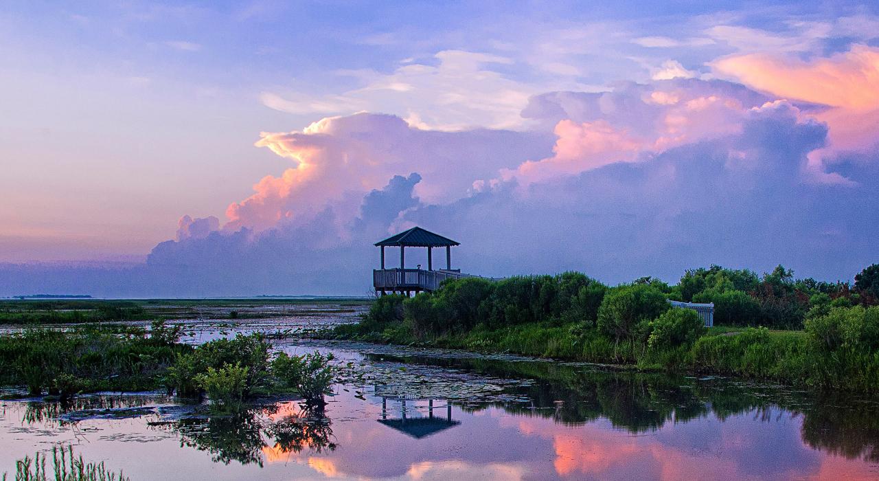A gorgeous sunset in the Lacassine National Wildlife Refuge