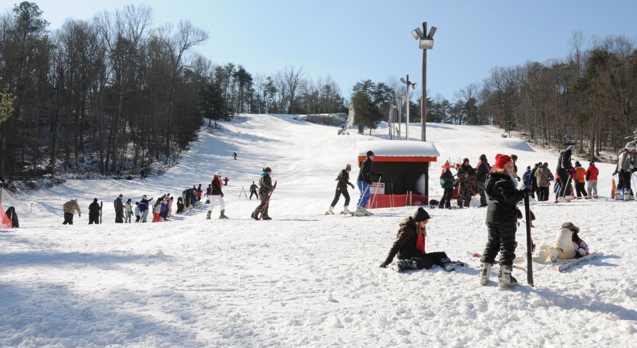 En las laderas del Cloudmont Golf and Ski Resort