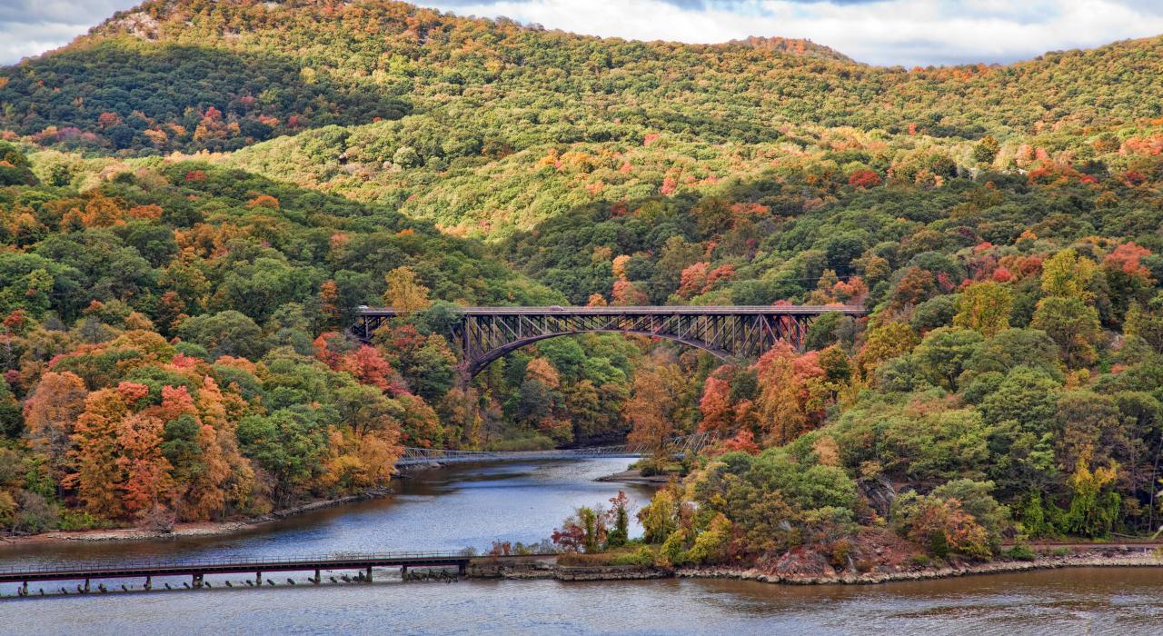 纽约州哈德逊谷秋季的壮美风光