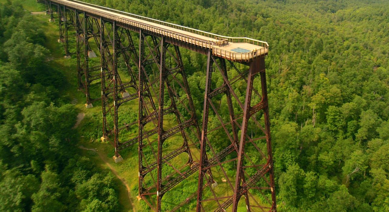 宾夕法尼亚州金祖亚桥州立公园内无与伦比的金祖亚空中步道