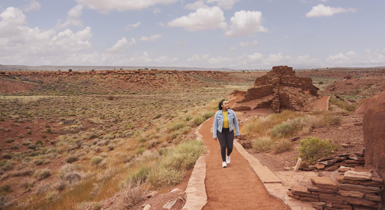 游览亚利桑那州弗拉格斯塔夫附近的伍帕特基国家纪念碑