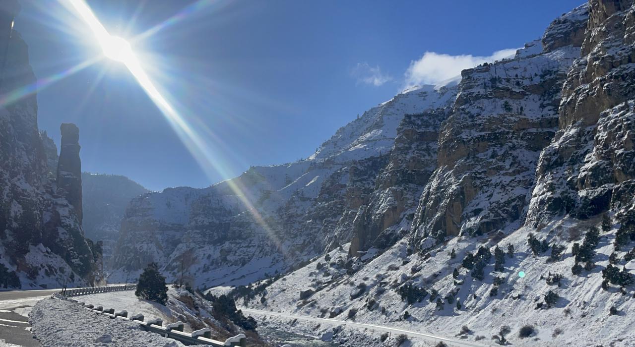风河峡谷风景道沿途的冬日景色