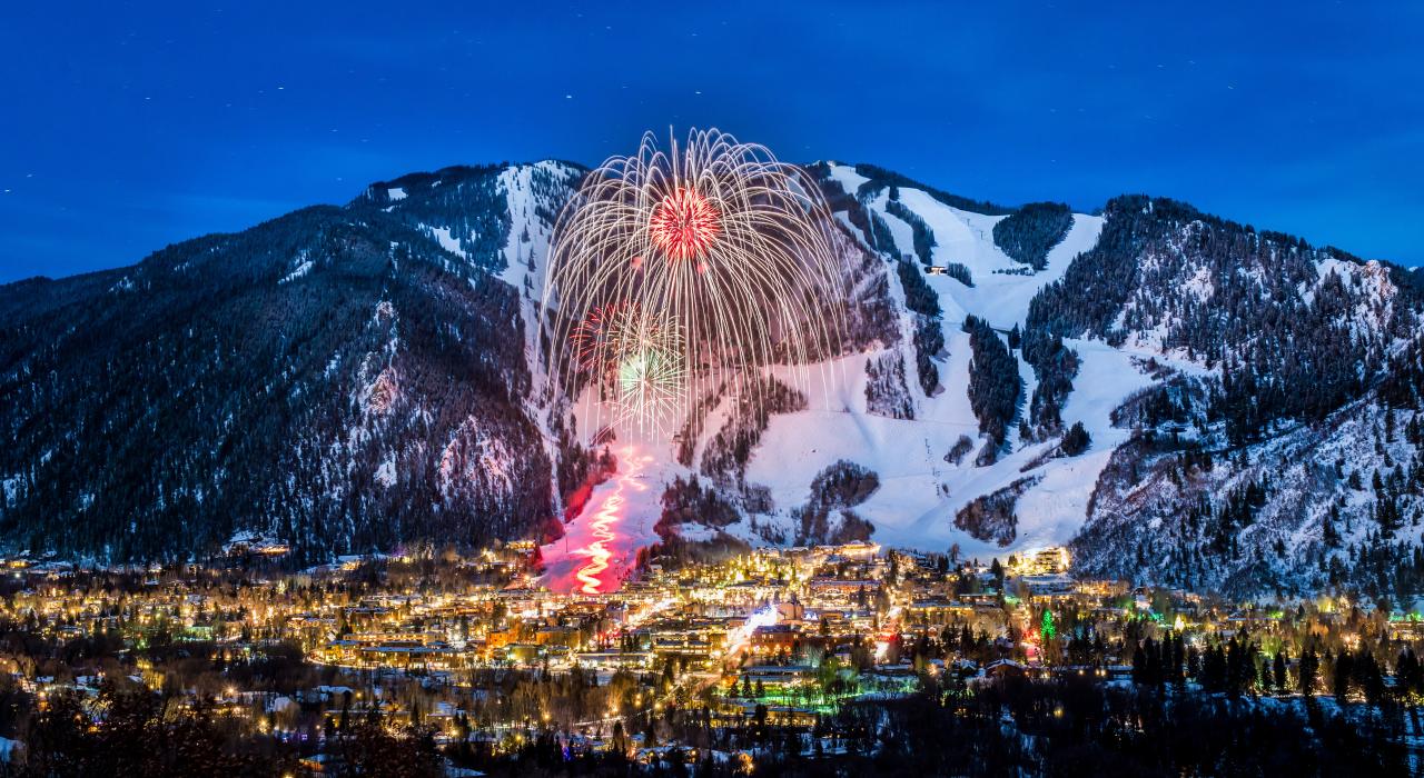 Fuegos artificiales sobre Aspen, Colorado