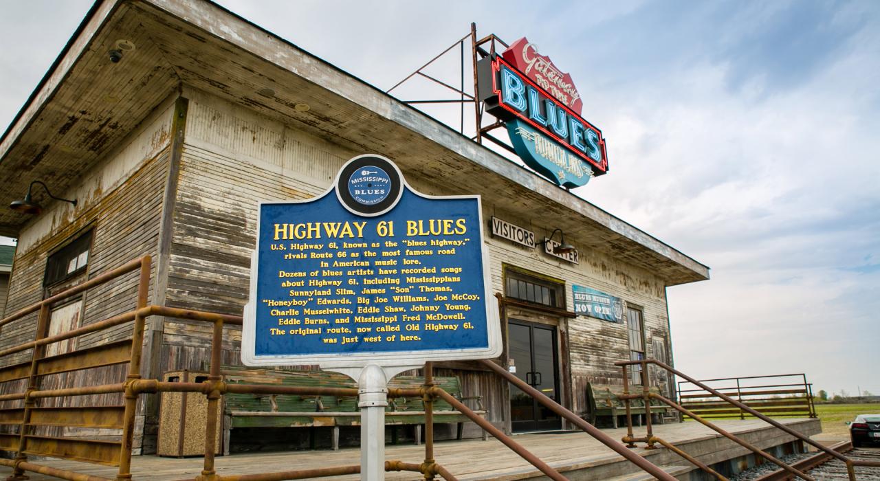 The Gateway to the Blues Museum and Visitors Center on Highway 61