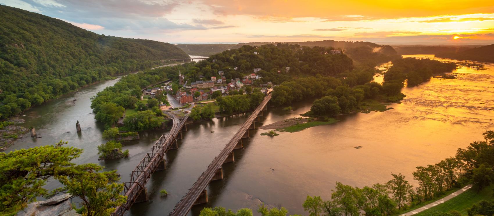 从马里兰高地小径俯瞰美丽风景