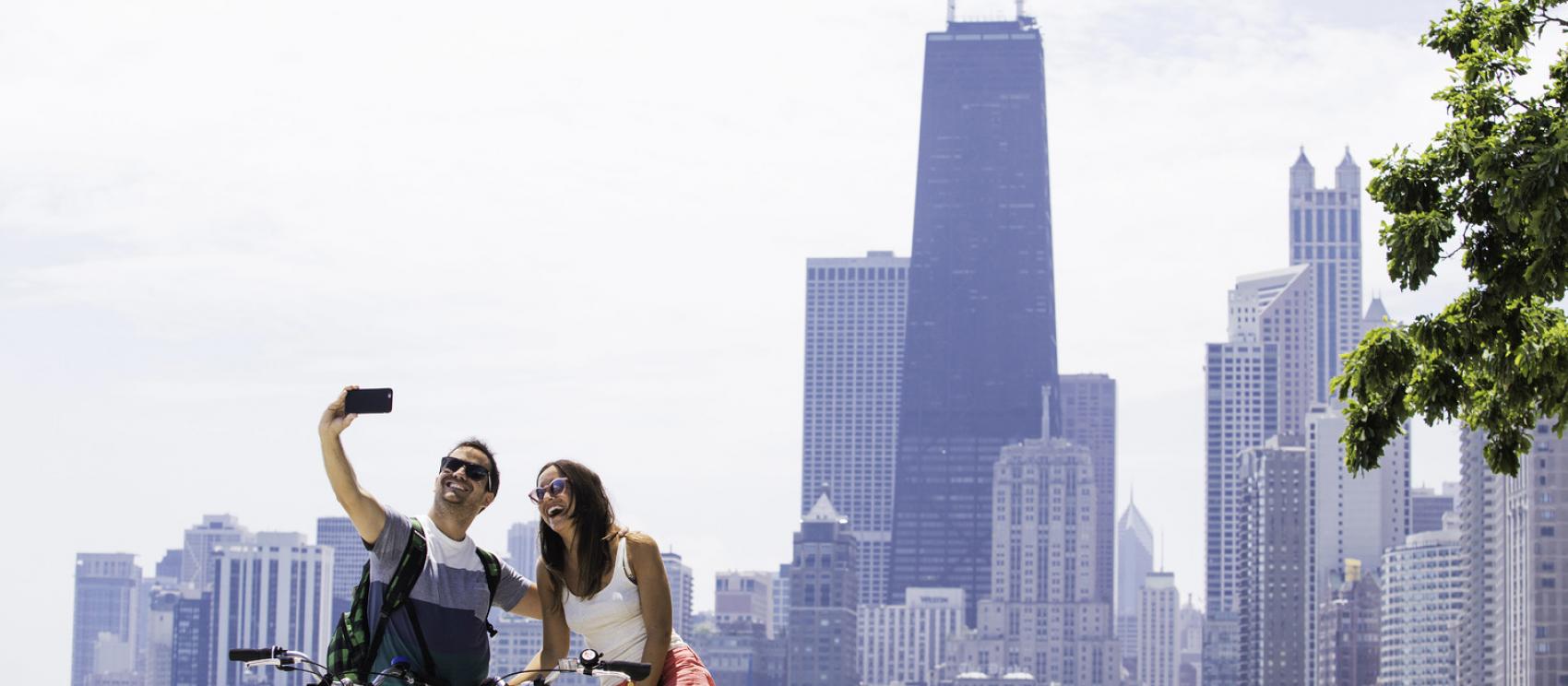 自拍芝加哥天际线的理想角度