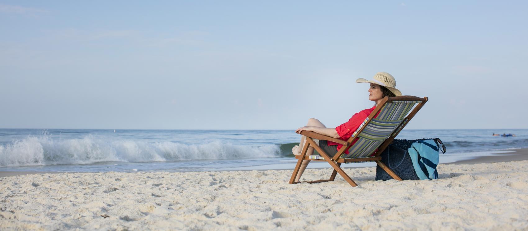 在奥兰治海滩享受日光浴